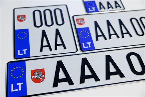 Lietuvos automobilio numerio ženklo su Vyčiu pavyzdys