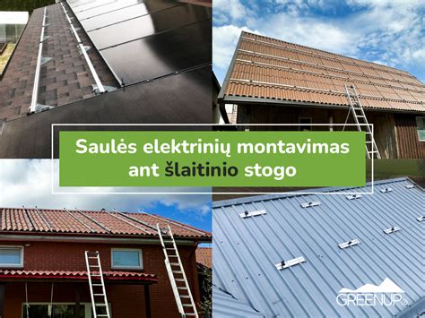 Saulės baterijų sistema ant šlaitinio stogo