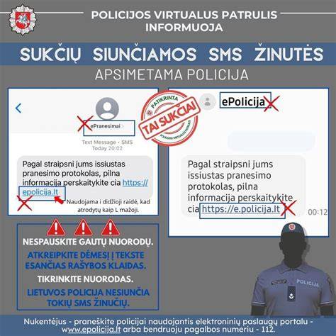 Saugumo įspėjimas: pavyzdys, kaip atpažinti sukčių siunčiamas SMS žinutes