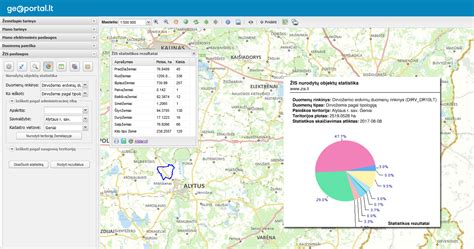 Geoportal.lt žemėlapio fragmentas su kadastro duomenimis