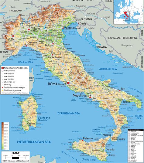 Italijos mokamų kelių žemėlapis