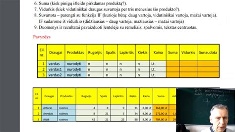 Lentelė su Excel apvalinimo funkcijų aprašymais ir pavyzdžiais