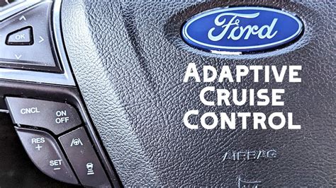 Illustration of a Ford Mondeo 2010 steering wheel with cruise control buttons highlighted