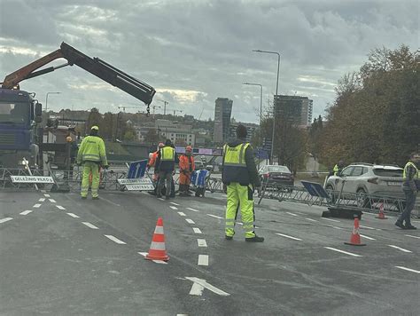 nuotrauka su avarijos vieta kelyje Panevėžys-Pasvalys-Ryga