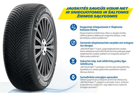 Michelin Alpin A4 padangos protektoriaus rašto detalus vaizdas