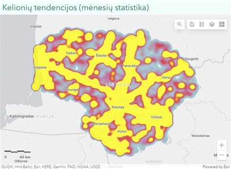 Žemėlapis: dažniausiai pasitaikančių gedimų lokalizacijos vietos
