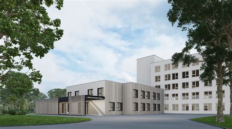 Regioninės Telšių ligoninės renovuoto akušerijos skyriaus išorės nuotrauka