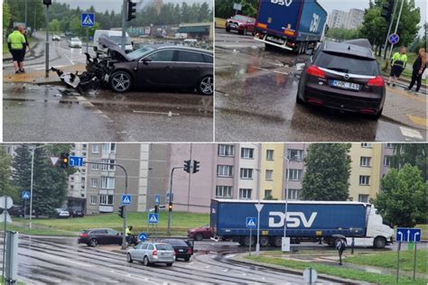 Vilkiko ir lengvojo automobilio susidūrimo vieta