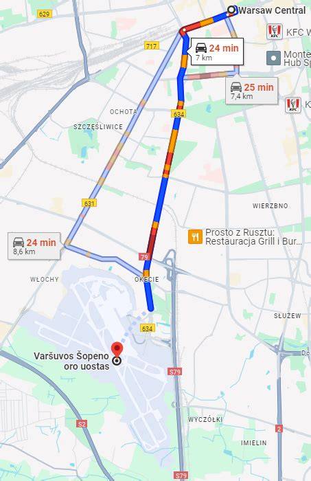 Žemėlapis: kelias nuo Palmos oro uosto iki Wiber autobuso stotelės