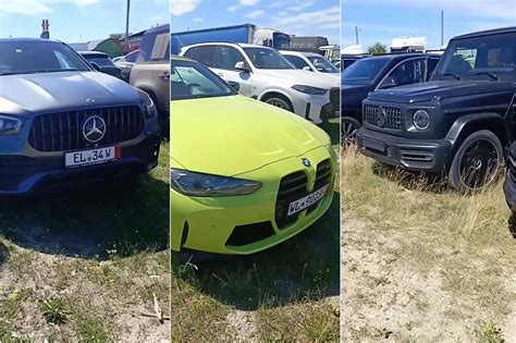 Teminis Gariūnų automobilių turgaus vaizdas su daugybe parduodamų automobilių