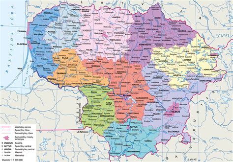 Žemėlapis su Regitros padalinių vietomis Lietuvoje