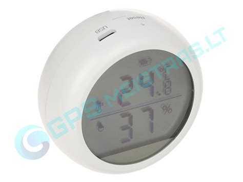 scheminis lauko temperatūros daviklio vaizdas su termistoriumi ir jungtimis