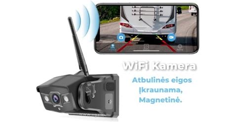 Sunkvežimio atbulinės eigos kameros vaizdas navigacijos ekrane
