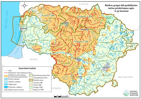 Žemėlapis, rodantis radioaktyviosios taršos lygį Lietuvoje po Černobylio avarijos
