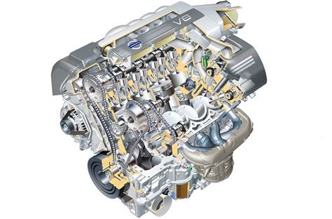 Volvo D5 120kW variklio skyriaus schema su pakaitinimo žvakių vieta