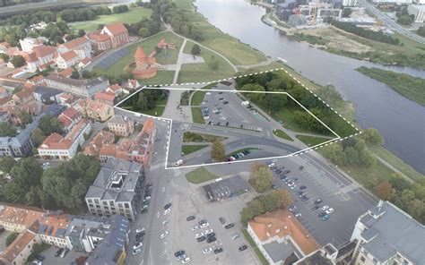 Administracinio pastato, prie kurio įrengtos parkavimo vietos, vizualizacija