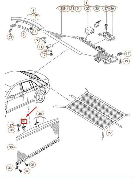 Detalus Passat B7 difuzoriaus montavimo vaizdas