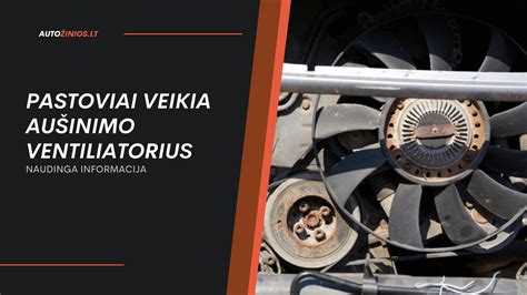 Schéma aušinimo sistemos su ventiliatoriaus varža ir davikliais