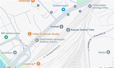Kauno techninės apžiūros stoties žemėlapis arba fasadas