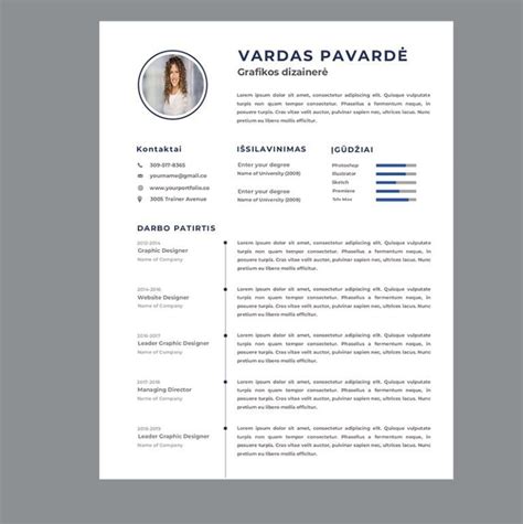 CV šablonas arba infografika, rodanti CV svarbą