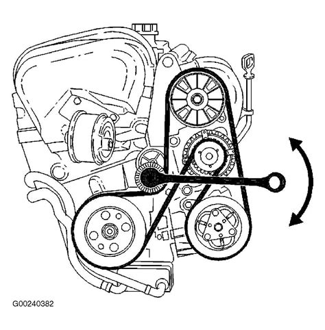 Generatoriaus diržo kelio schema (serpentine belt routing diagram) for a Volvo XC90 engine