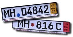 Vokietijos tranzitiniai numeriai su geltona juostele (Kurzzeitkennzeichen)