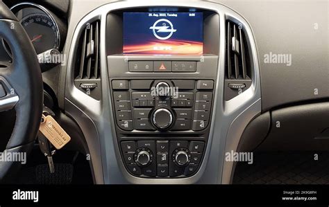 Interior of Opel Astra K, focusing on dashboard and screen