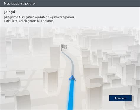 Schema, iliustruojanti kelio pasikeitimus ir navigacijos atnaujinimo svarbą