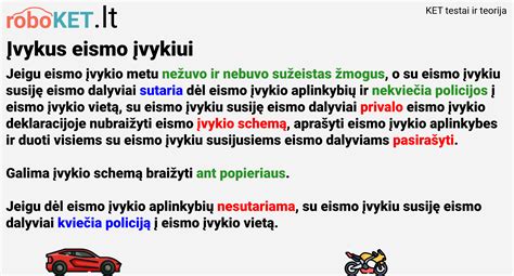 Schema, iliustruojanti pirmuosius veiksmus eismo įvykio vietoje