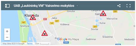 scheminis žemėlapis su vairavimo mokyklos filialų Vilniuje lokacijomis