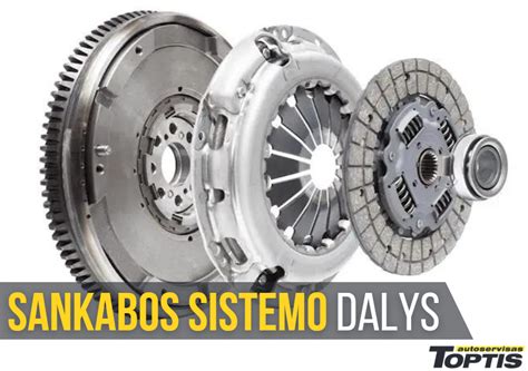 Nuotrauka, iliustruojanti sankabos komplekto dalis (diską, diskatorių, išminamąjį guolį).