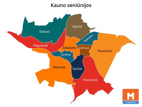 Kauno rajono žemėlapis su Karmėlavos seniūnijos išryškinimu