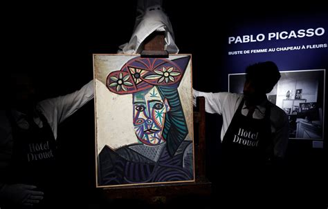 Pablo Picasso paveikslas „Moters biustas su gėlėta skrybėle (Dora Maar)“