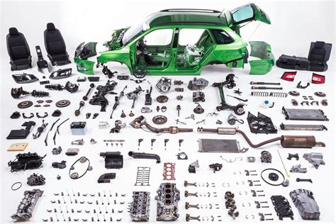 automobilių detalių asortimentas lentelėje