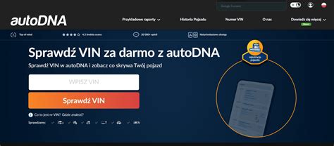 ekrano nuotrauka su autoDNA svetaine, demonstruojančia VIN patikros procesą