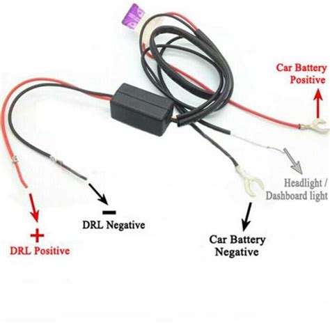 Diagram illustrating correct DRL installation dimensions
