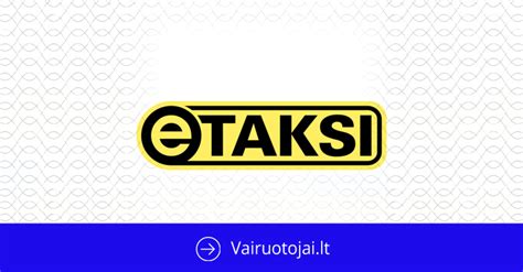 eTAKSI logotipas ir pavežėjo automobilis