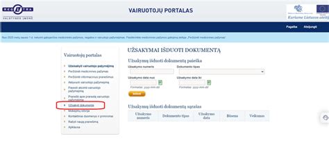 Vairuotojo portalo prisijungimo puslapio iliustracija