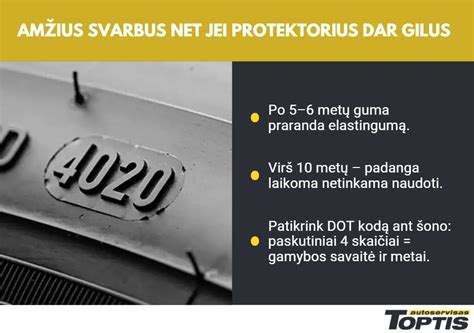 Pavyzdys, kaip atrodo DOT kodas ant padangos šono