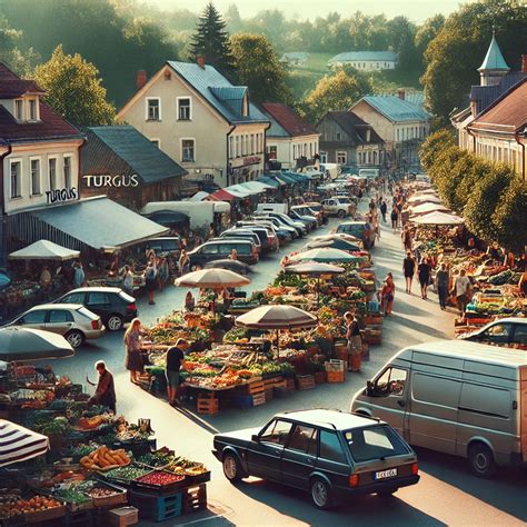 Teminė nuotrauka, vaizduojanti naudotų automobilių turgų Lietuvoje