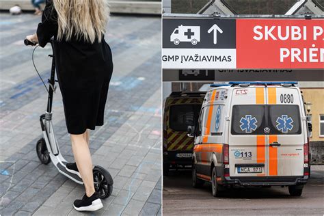 Tematinė nuotrauka: žmogus su šalmu važiuojantis elektriniu paspirtuku, atšvaitine liemene tamsiuoju paros metu