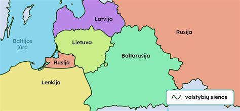 Žemėlapis su pagrindiniais maršrutais: Lietuva, Lenkija, Baltijos šalys, Beneliukso regionas