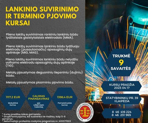 Suvirinimo įranga ir mokymo erdvė Suvirinimo praktinio mokymo centre.