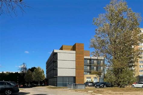 Vaizdas į mokymo centro svečių namus.