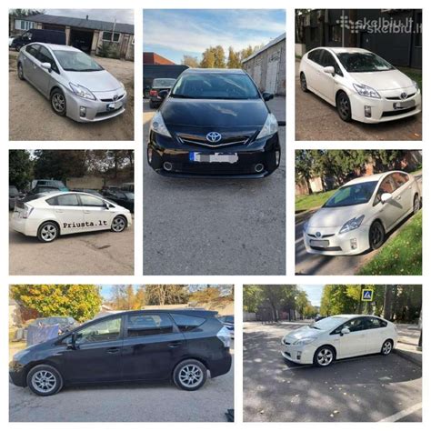 Koliažas: ekonomiškų automobilių modeliai (Toyota Prius, Suzuki Swift, BMW 330e)