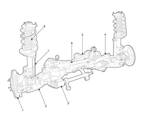 Scheme of Hyundai Santa Fe suspension or AWD system