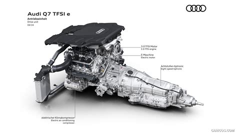 Audi Q7 TFSI e hibridinio variklio schema
