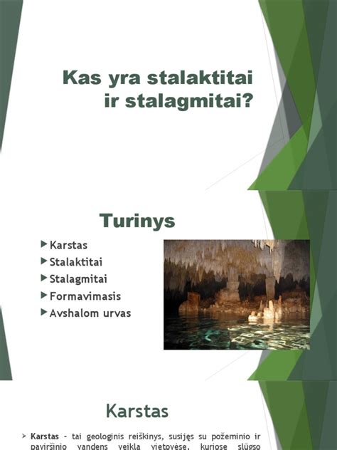 Rojaus urvo stalaktitai ir stalagmitai