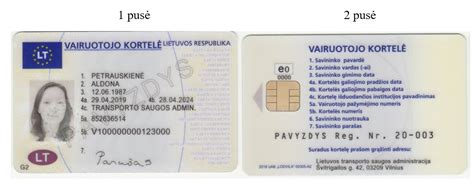 Vairuotojo pažymėjimo dydis - standartinė banko kortelės forma