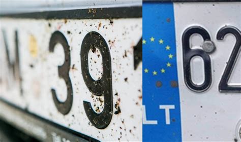 Nuotrauka, iliustruojanti automobilio valstybinius numerius ir jų tvirtinimo reikalavimus